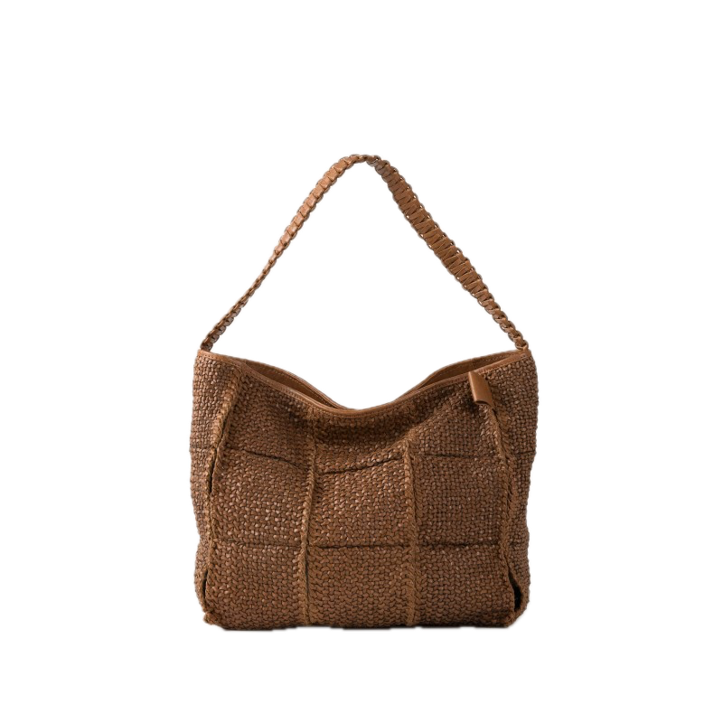 Sac porté épaule cuir tressé Tan Kenett BIBA Sac porté épaule cuir tressé Tan Kenett BIBA