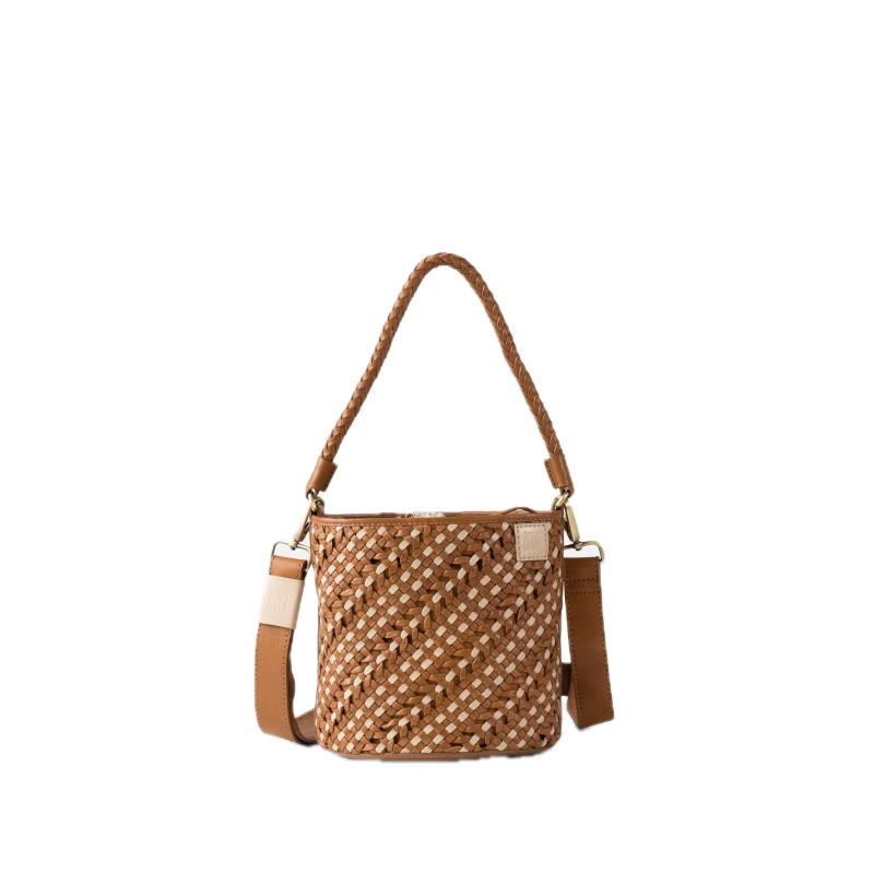 Sac seau cuir tressé Tan Selma BIBA Sac seau cuir tressé Tan Selma BIBA