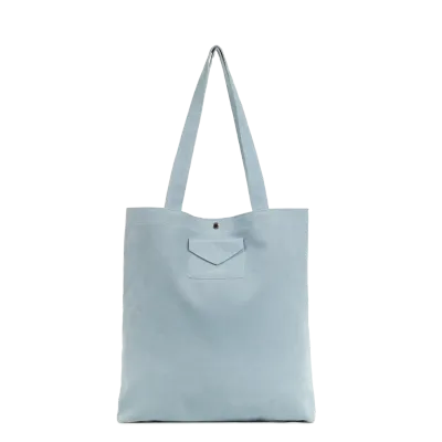 Suédine KBA Sac cabas épaule Bleu fumé LANCASTER Suédine KBA Sac cabas épaule Bleu fumé LANCASTER