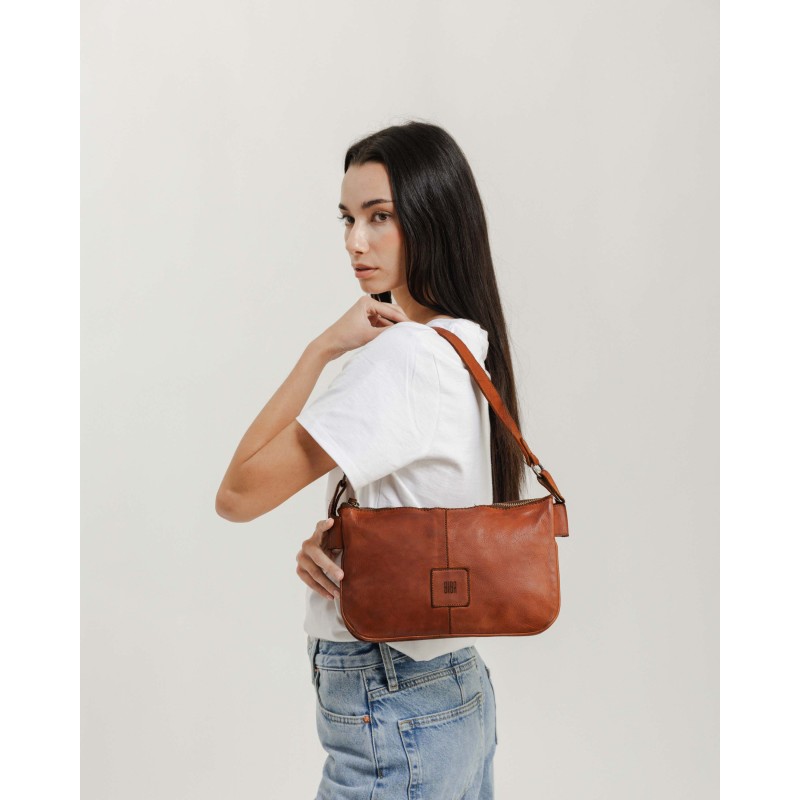 Sac porté travers /épaule cuir tan BIBA Boston