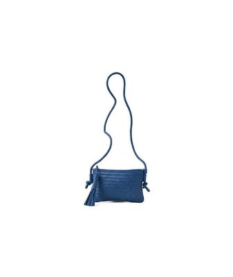 Sac porté travers cuir tressé bleu BIBA Perkins