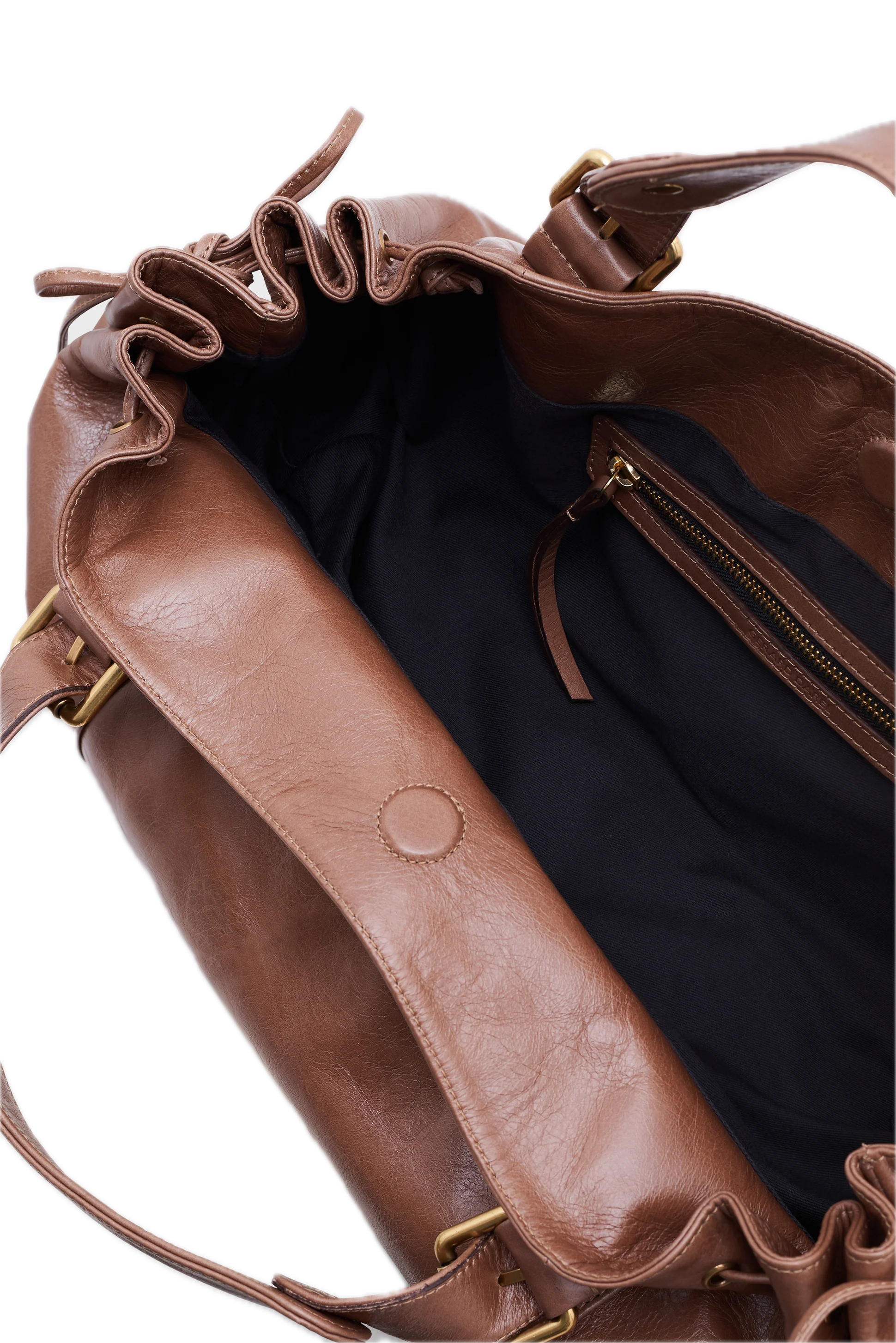 Sac à main en cuir effet froissé - 24H Chamois GERARD DAREL