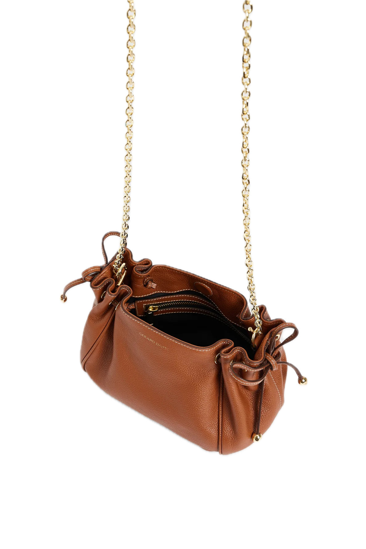 Sac bandoulière en cuir - LE MINI 24 Gerard Darel Tan