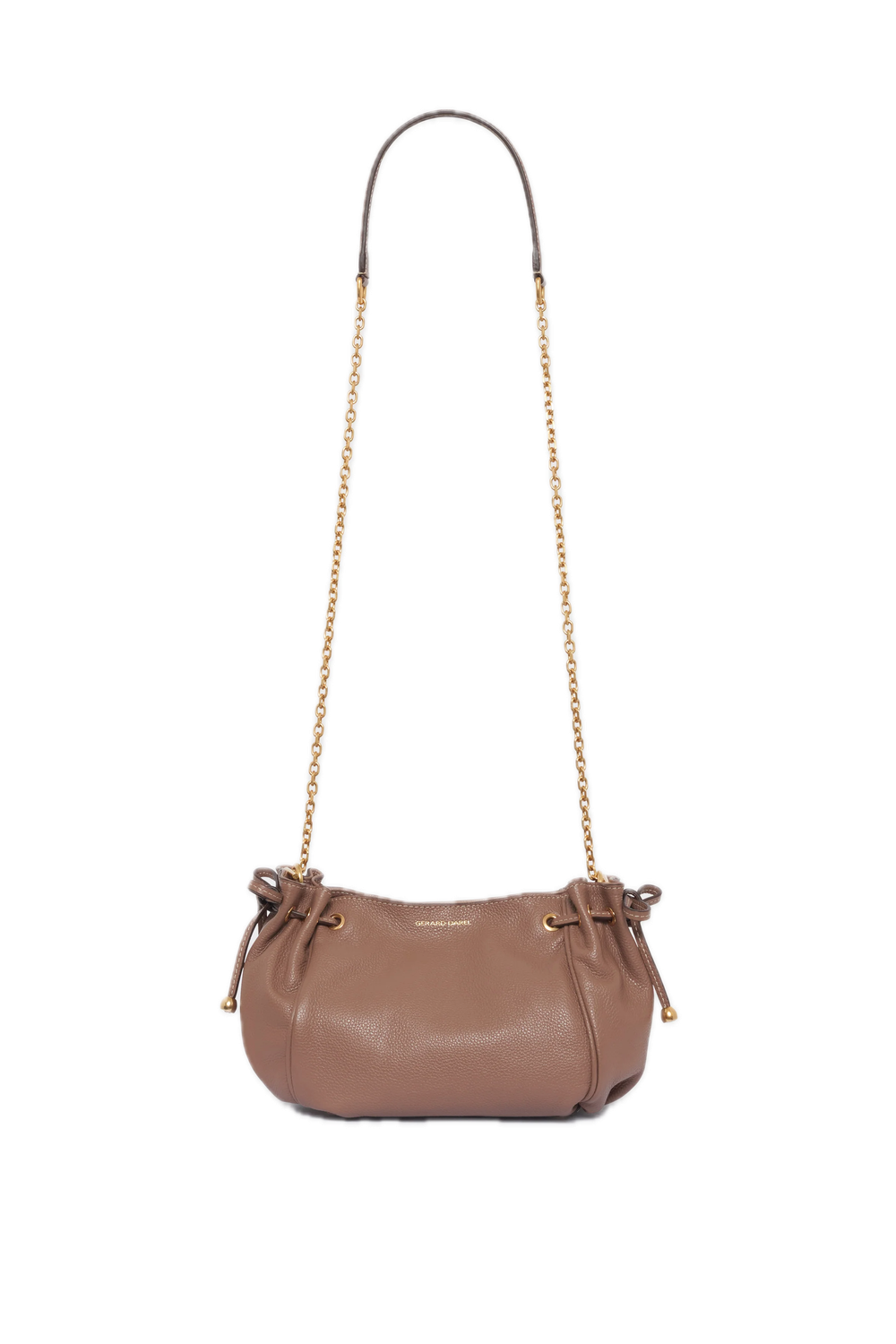 Sac bandoulière en cuir - LE MINI 24 Gerard Darel Taupe
