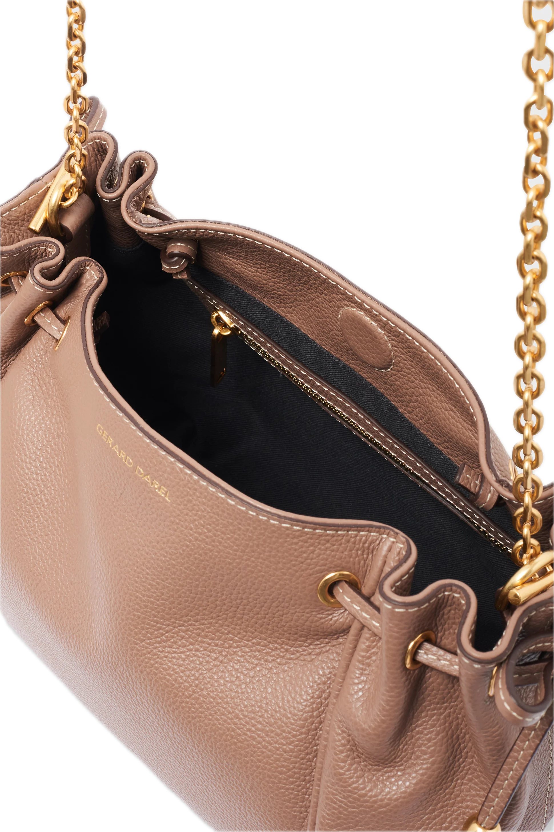 Sac bandoulière en cuir - LE MINI 24 Gerard Darel Taupe