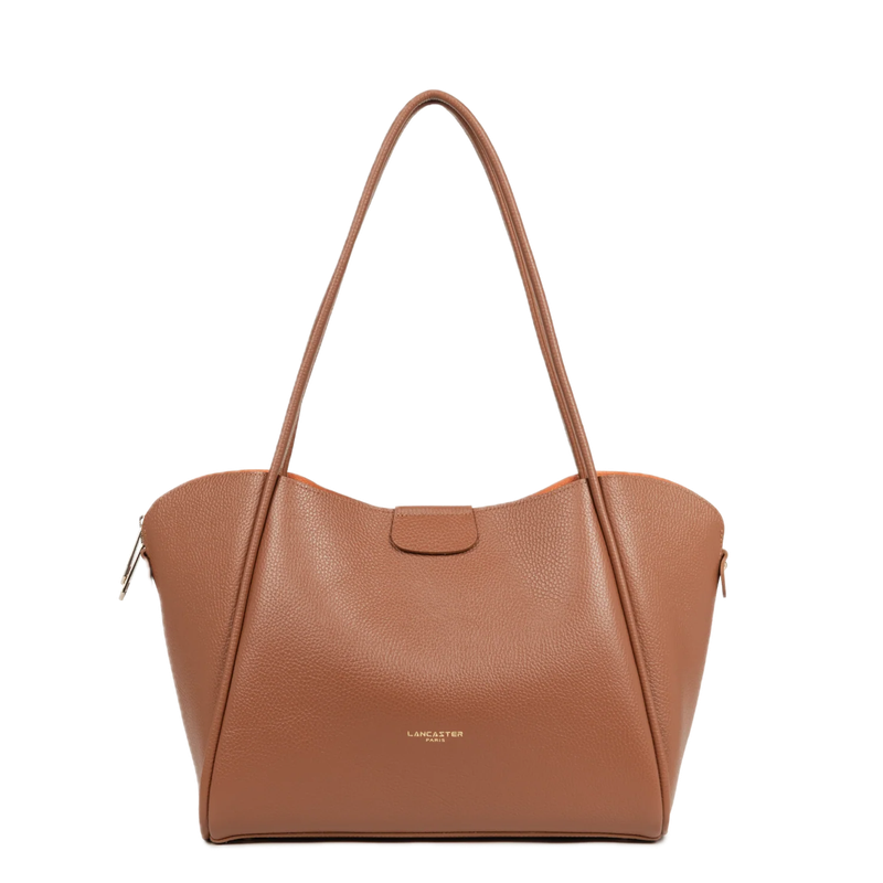 Sac cabas épaule Ida Double Camel LANCASTER
