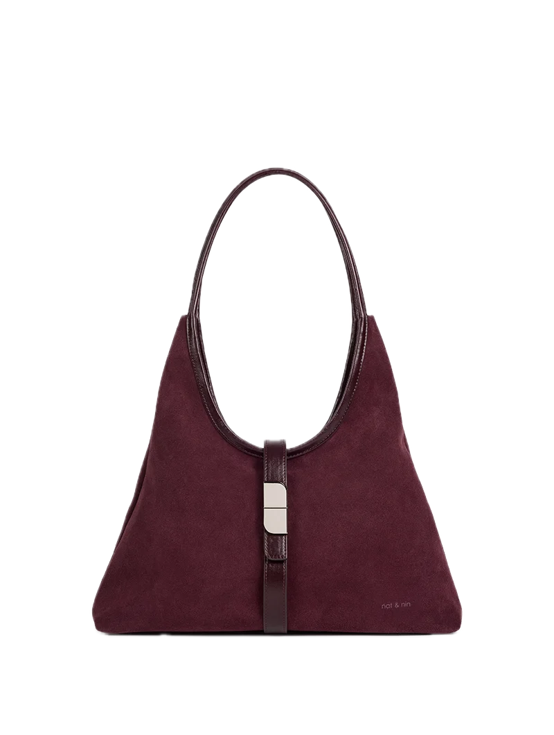 Sacs porté épaule Roméo Aubergine - Cuir suédé NAT&NIN