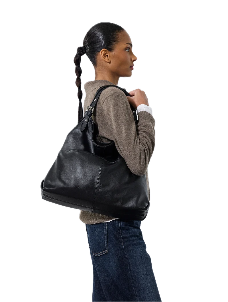 Sacs porté épaule Athena Noir - Cuir lisse NAT&NIN