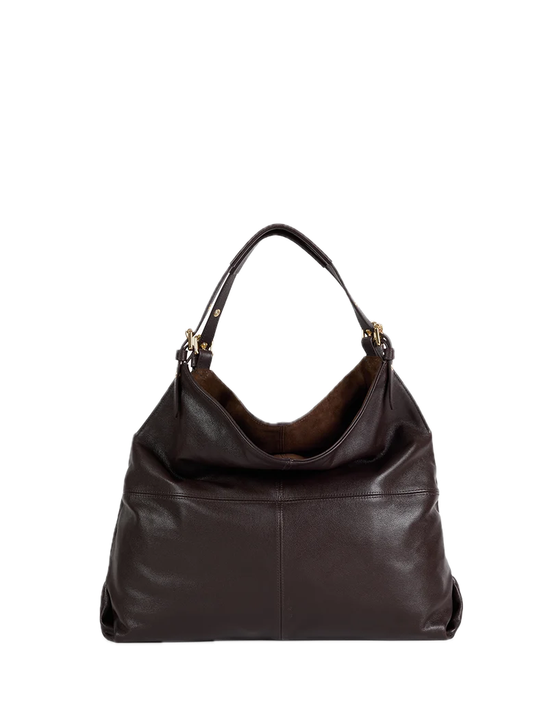 Sacs porté épaule Athena Ebène - Cuir suédé NAT&NIN