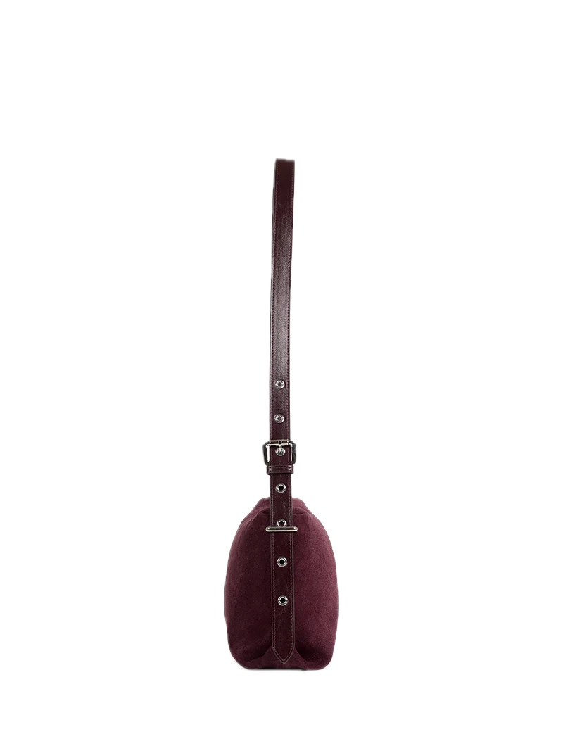 Sacs porté épaule / travers Aubergine - Cuir suédé Berry  NAT&NIN