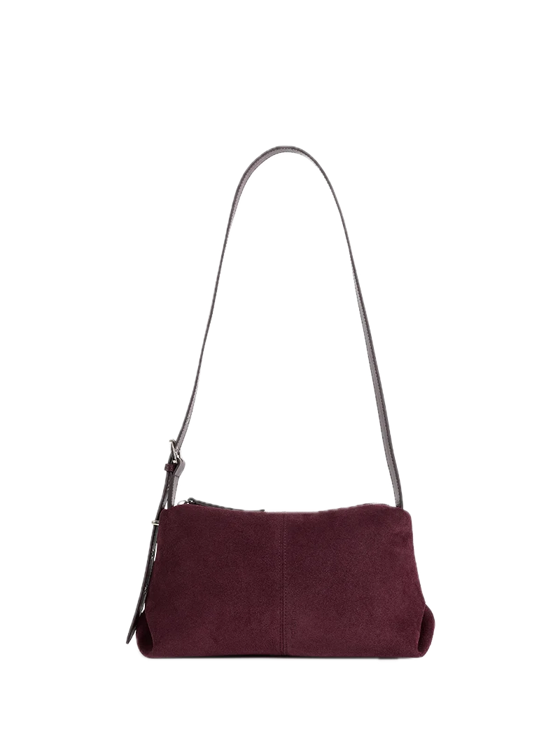 Sacs porté épaule / travers Aubergine - Cuir suédé Berry  NAT&NIN