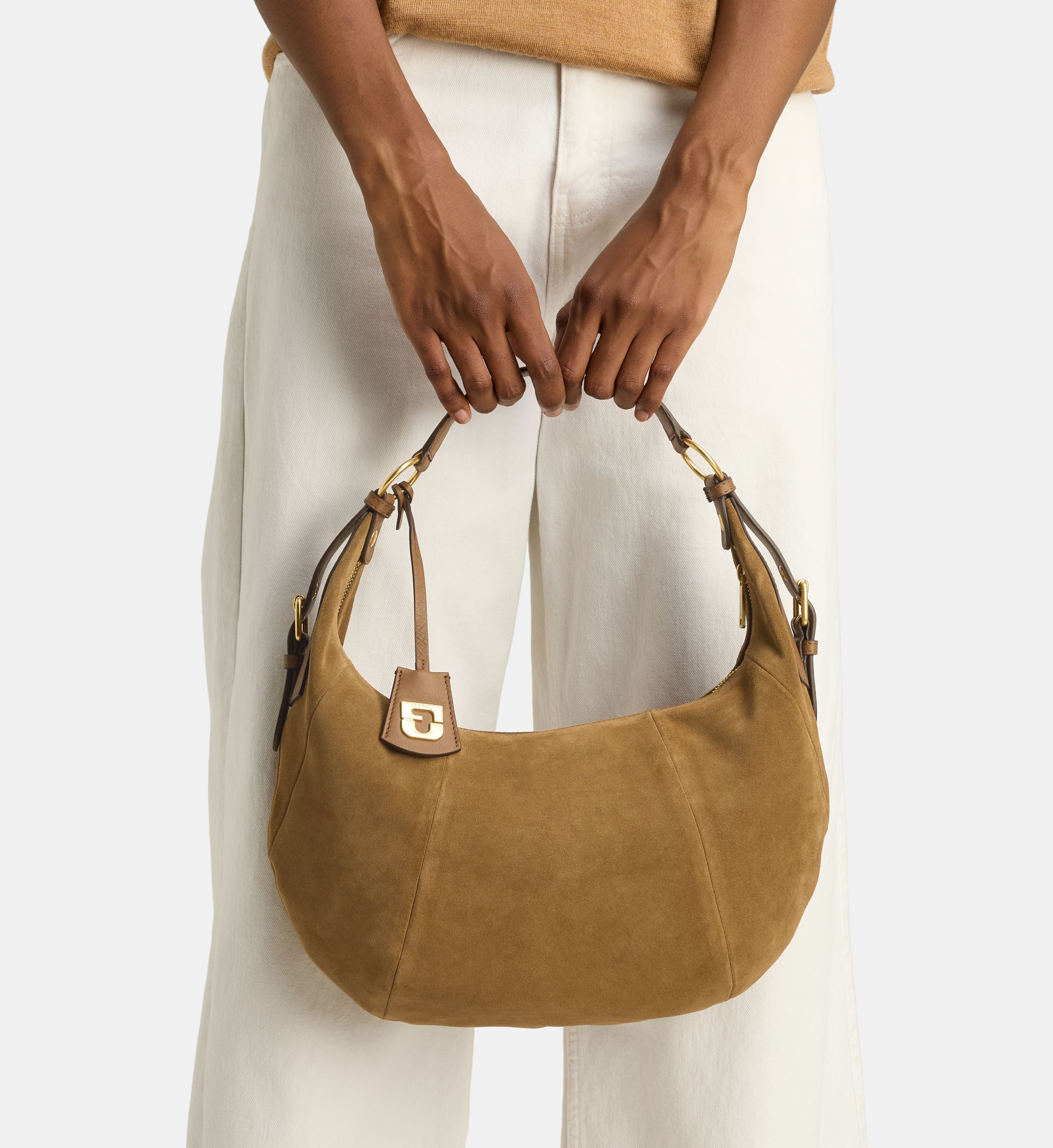 Sac demin lune en cuir velours Acacia LUNA GERARD DAREL