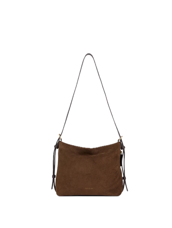 Sac porté épaule/ travers Mini - Moreen Ebène - Cuir suédé NAT&NIN Sac porté épaule/ travers Mini - Moreen Ebène - Cuir suédé NAT&NIN
