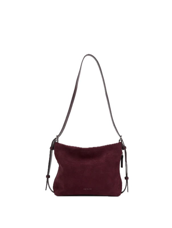 Sac porté épaule/ travers Mini - Moreen Aubergine - Cuir suédé NAT&NIN Sac porté épaule/ travers Mini - Moreen Aubergine - Cuir suédé NAT&NIN