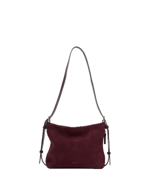Sac porté épaule/ travers Mini - Moreen Aubergine - Cuir suédé NAT&NIN