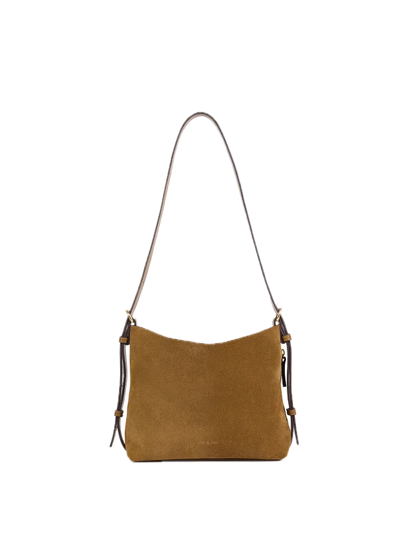 Sac porté épaule/ travers Mini - Moreen Tabac - Cuir suédé NAT&NIN