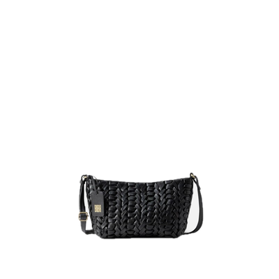 Sac porté travers cuir tressé noir Elk BIBA