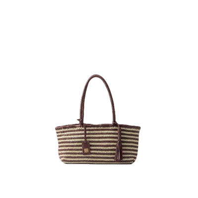 Sac porté épaule panier tressé cuir multicolore  BIBA Perkins S