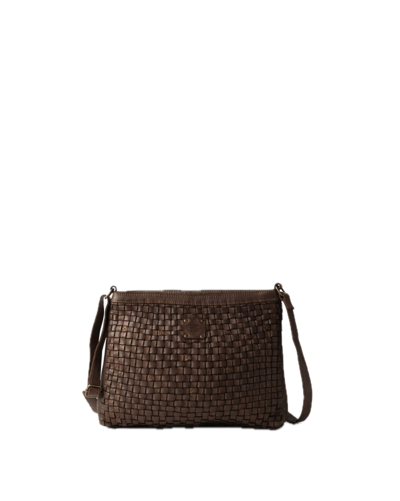 Sac bandoulière cuir tressé Chocolat BIBA M Kansas Sac bandoulière cuir tressé Chocolat BIBA M Kansas