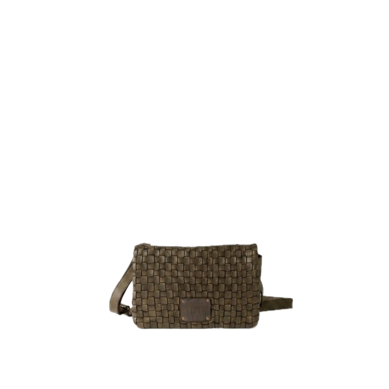 Sac bandoulière cuir tressé kaki BIBA S Kansas