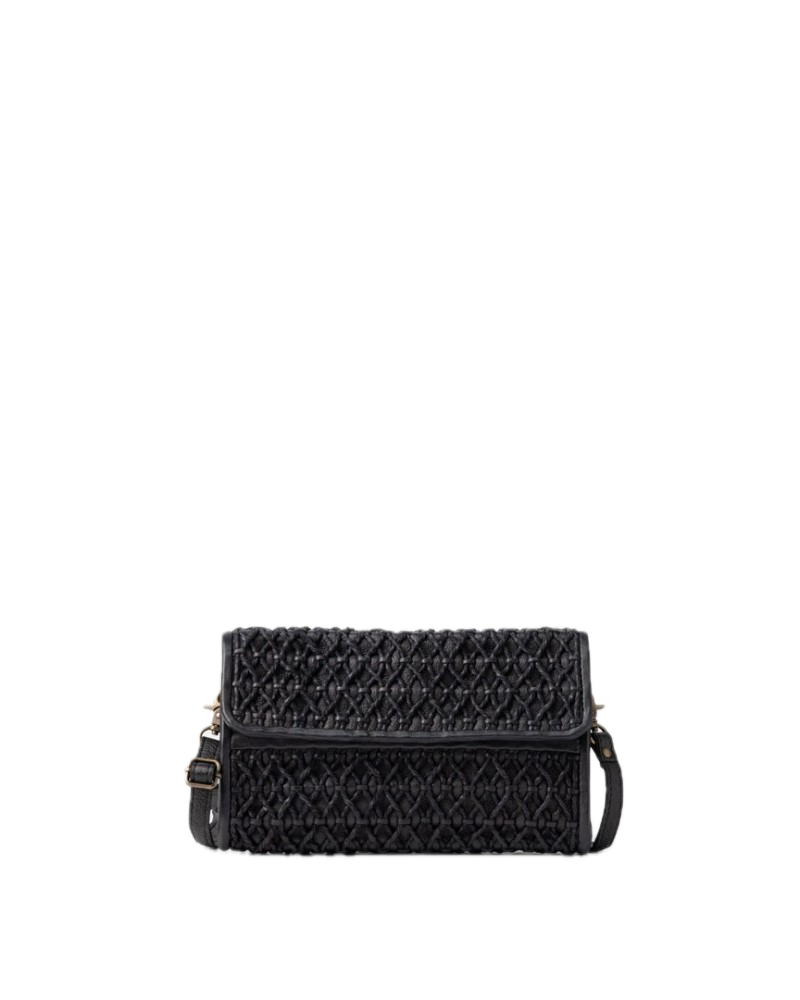 Sac bandoulière en cuir tressé BIBA Nekimi noir Sac bandoulière en cuir tressé BIBA Nekimi noir