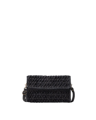 Sac bandoulière en cuir tressé BIBA Nekimi noir Sac bandoulière en cuir tressé BIBA Nekimi noir