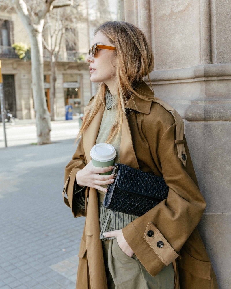 Sac bandoulière en cuir tressé BIBA Nekimi noir