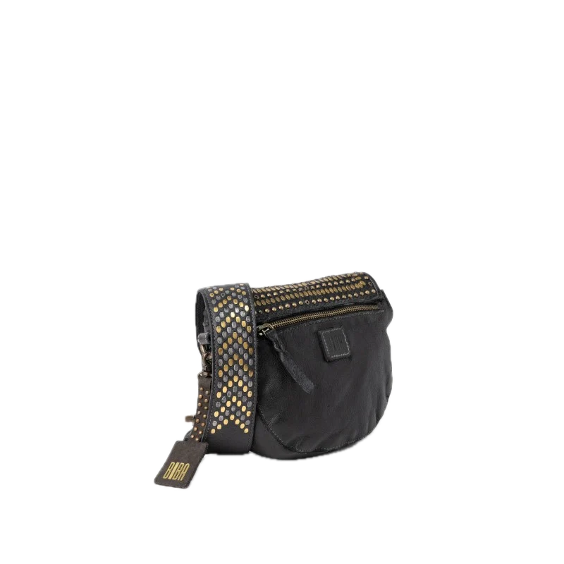 Sac bandoulière cuir/clous Lovington BIBA Noir