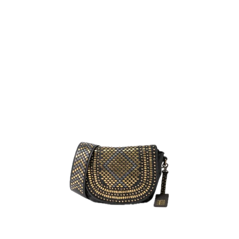 Sac bandoulière cuir/clous Lovington BIBA Noir Sac bandoulière cuir/clous Lovington BIBA Noir