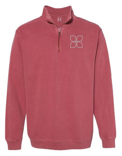COMFORT COLORS 1/4 ZIP-CRIMSON
