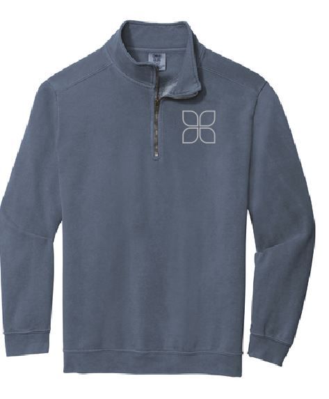 COMFORT COLORS 1/4 ZIP-BLUE JEAN
