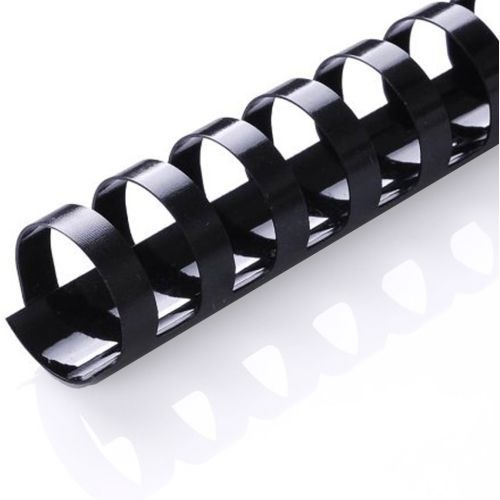 Arillo Plástico Comb 19 Ring, Negro, 1/4&quot; Paquete 100 Unidades