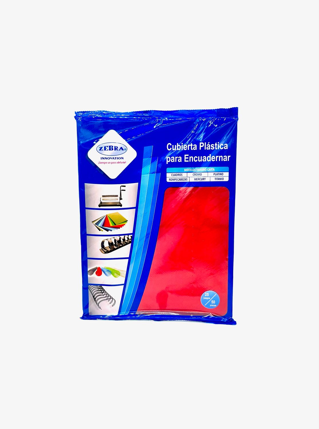 Cubierta Lisa Color Rojo Tamaño Carta, Paquete 25 Juegos