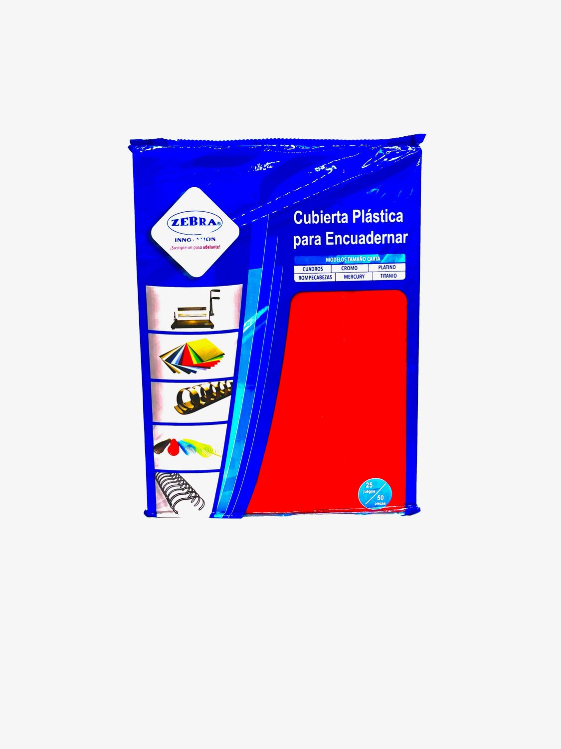 Cubierta Rallada Color Rojo Tamaño Carta, 25 Juegos