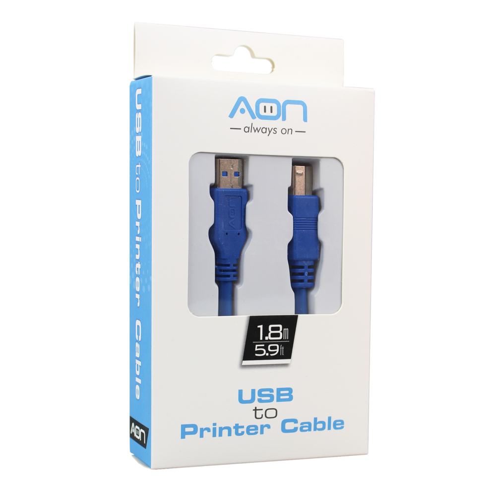 Cable adaptador USB a impresora, PVC, 1.8mts, modelo AO-CB-6101