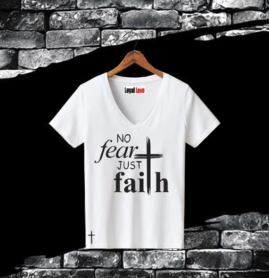 NO FEAR JUST FAITH T-SHIRT  Mark 5:36: "Be not afraid; only believe"