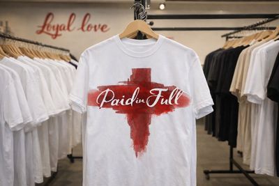 Paid in full t-shirt ​"In Jesus we have redemption through his blood.
