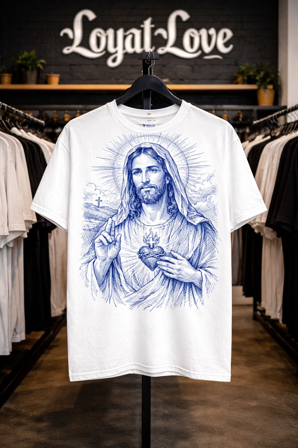 Sacred Heart of Jesus t-shirt Matthew 11:29: "Take my yoke upon you, and learn from me; for I am gentle and lowly in heart, and you will find rest for your souls"