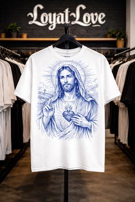 Sacred Heart of Jesus t-shirt Matthew 11:29: "Take my yoke upon you, and learn from me; for I am gentle and lowly in heart, and you will find rest for your souls"