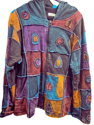 Hippie kleding fleece jas xxl
