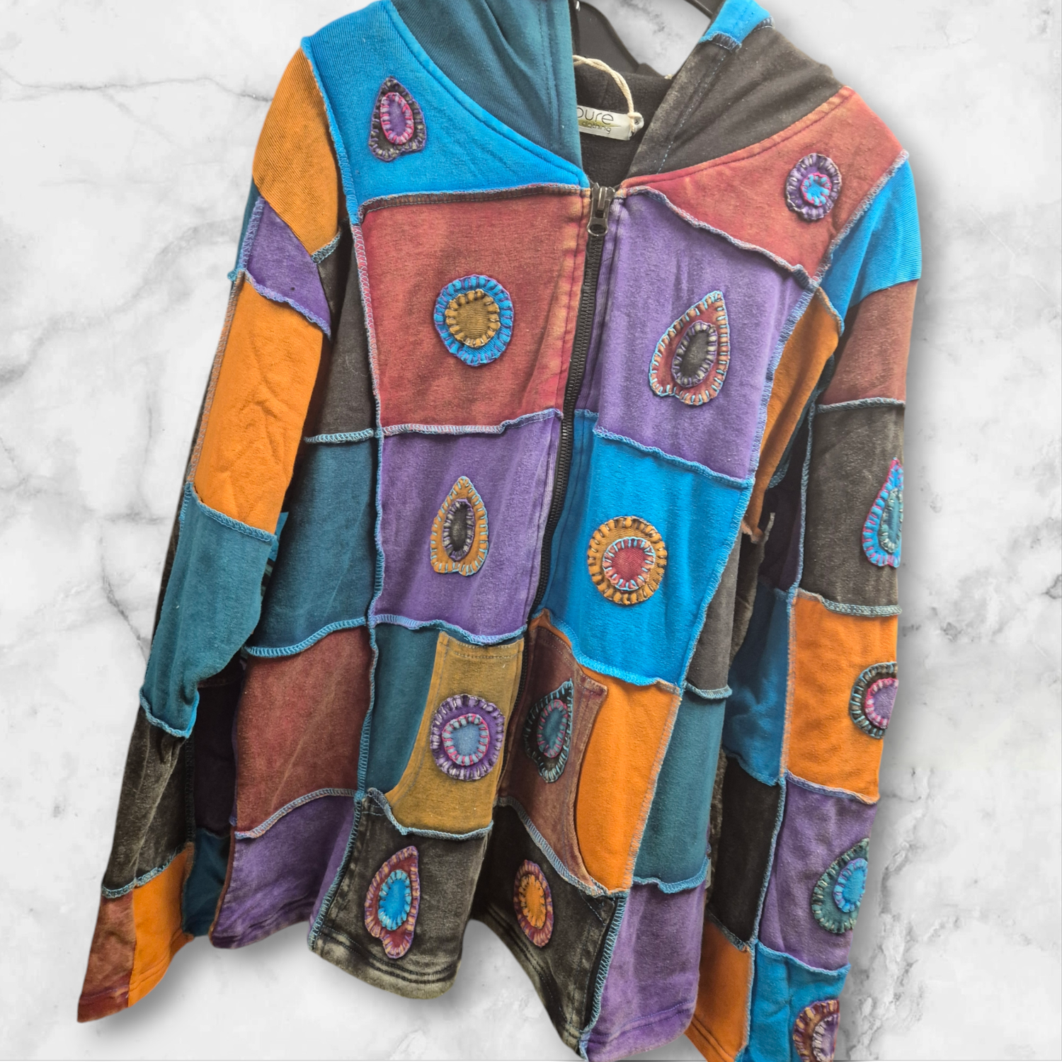 Hippie kleding vest met fleece