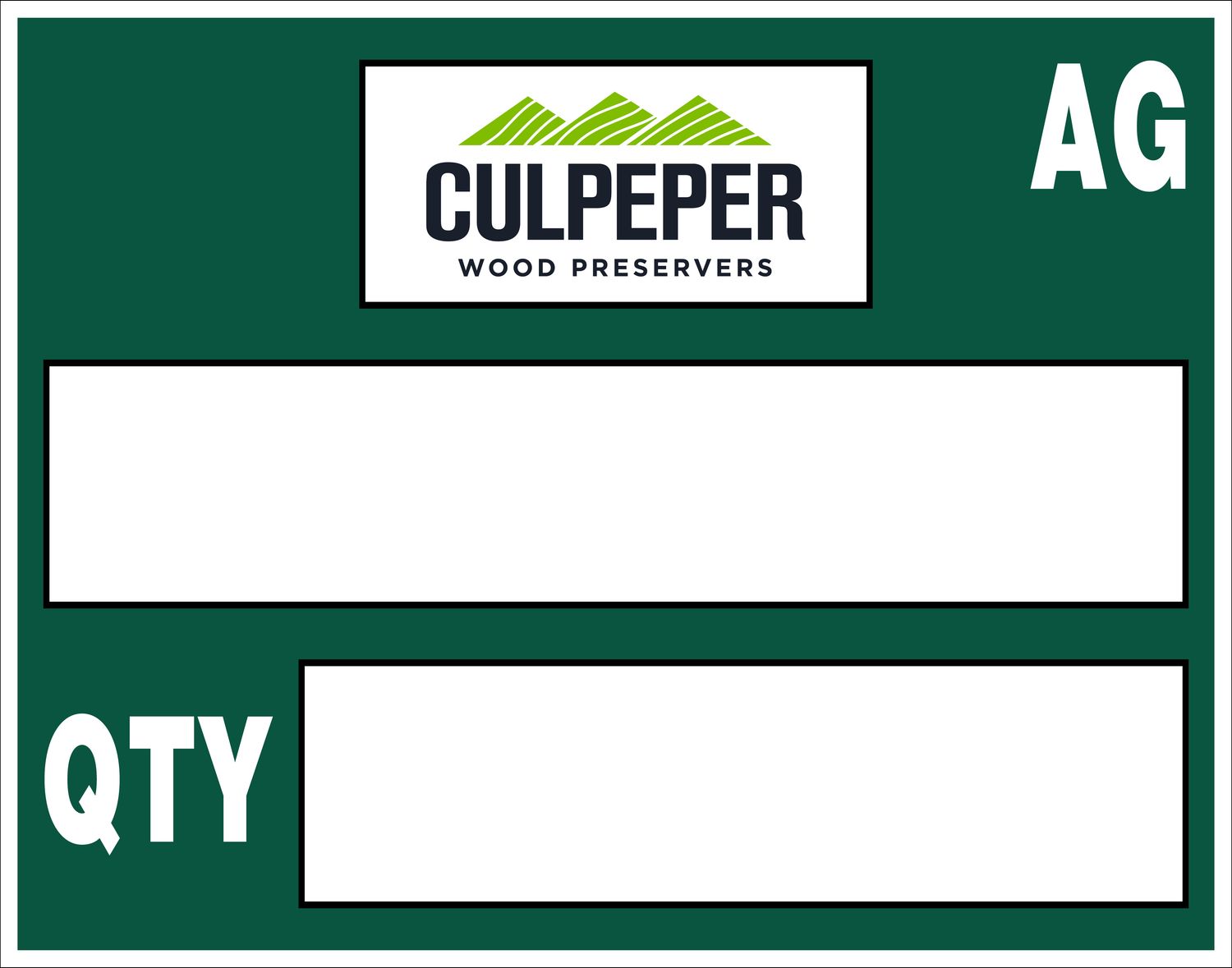 5.5 x 7.0 QTY AG GREEN LABEL