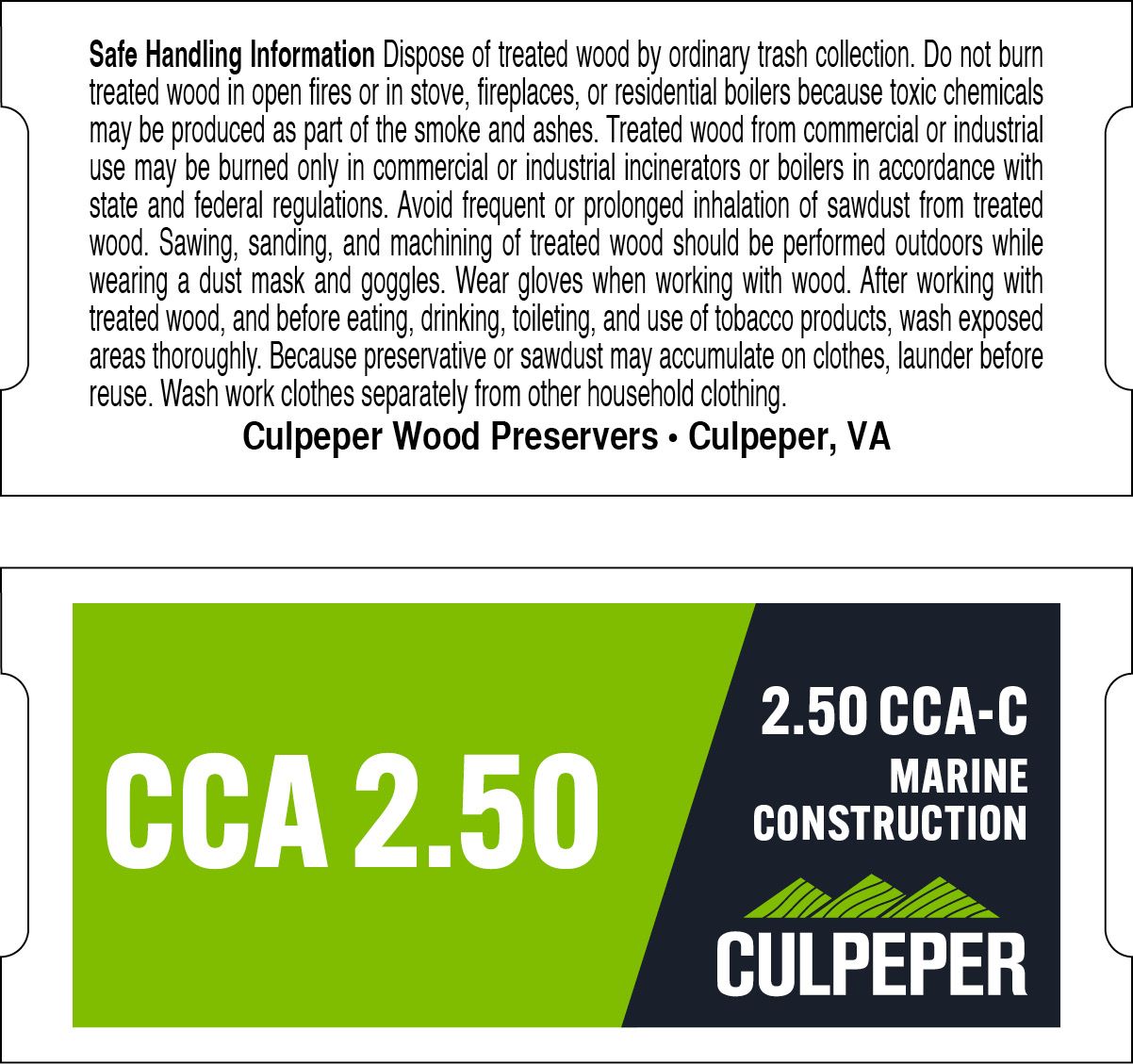 TAG #110 CCA 2.50 NO SPIB