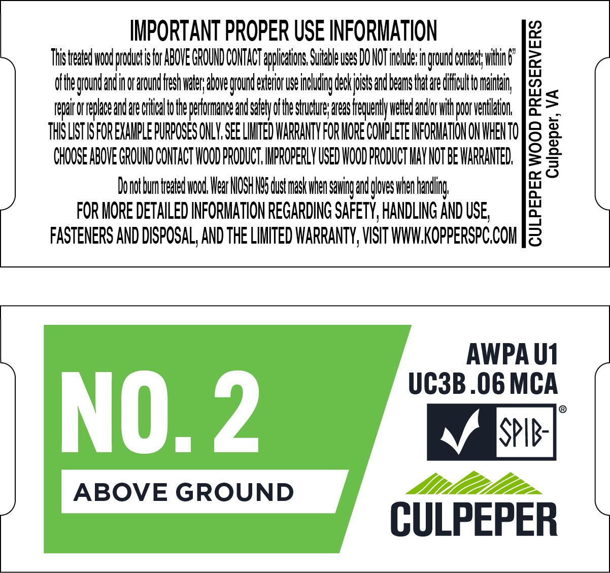 TAG #1 No 2 MCA .06 Above Ground