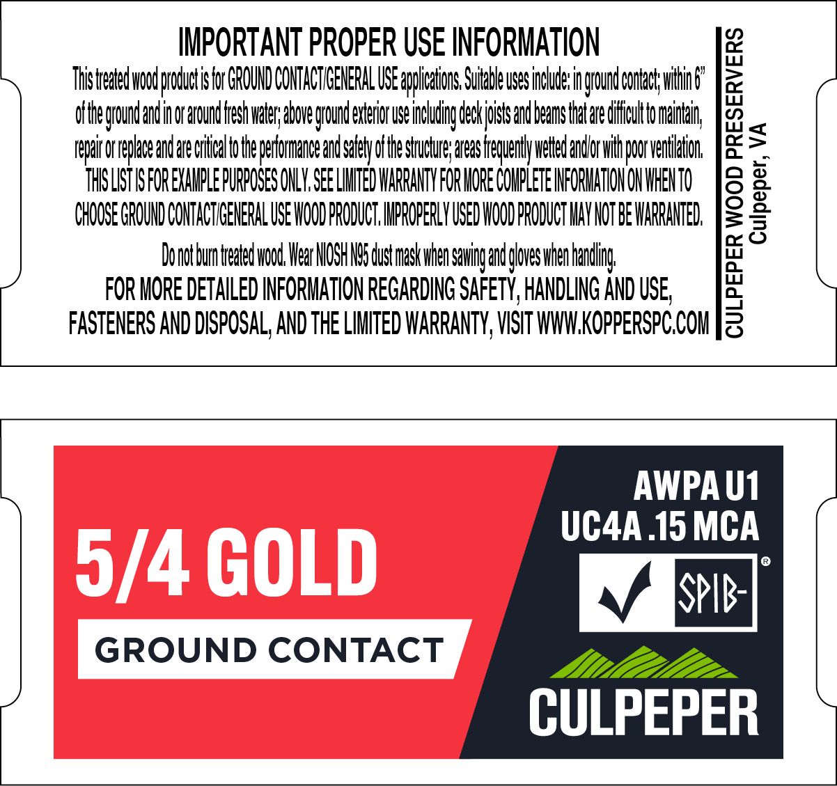 TAG #28 5/4 Gold MCA .15 Ground Contact