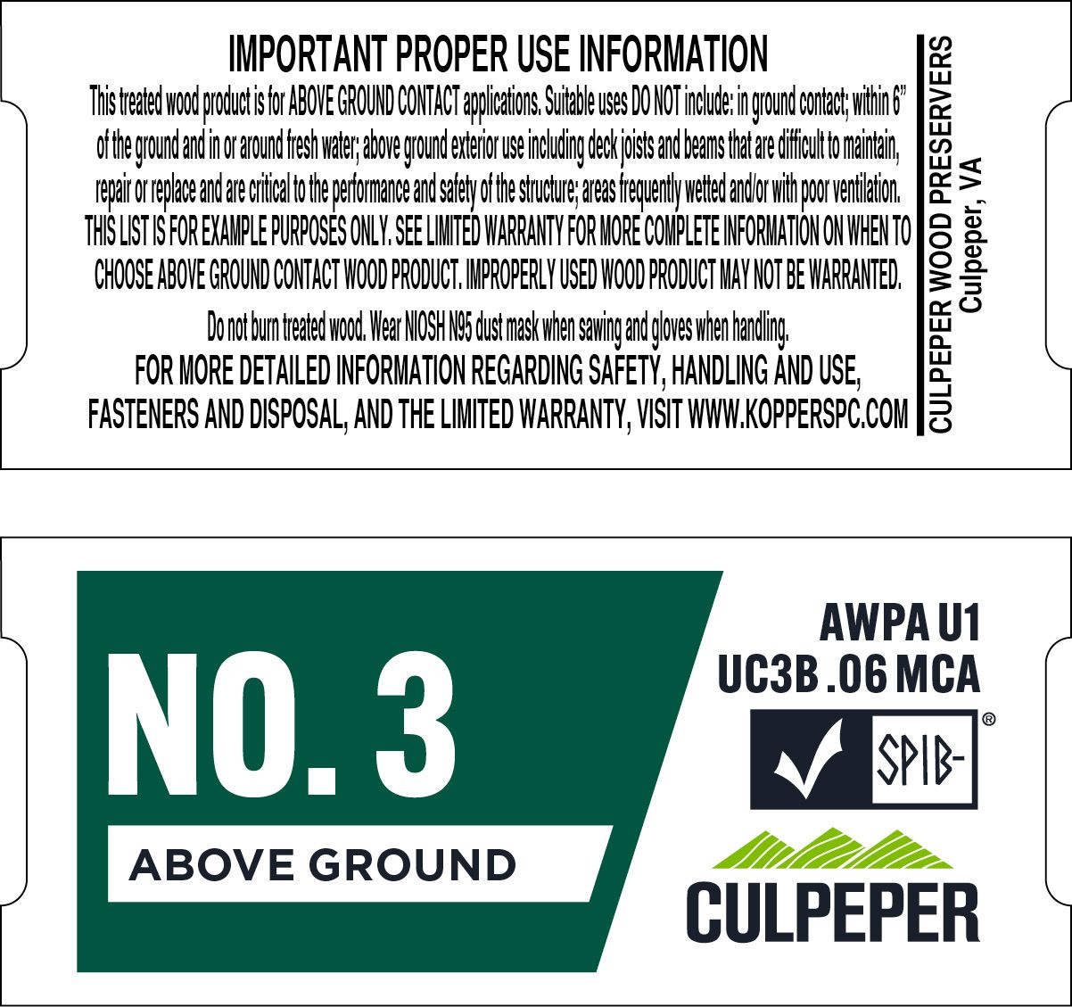 TAG #9 No. 3 MCA .06 Above Ground