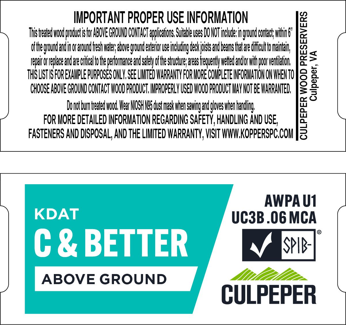 TAG #65 C &amp; Better KDAT MCA .06 Above Ground