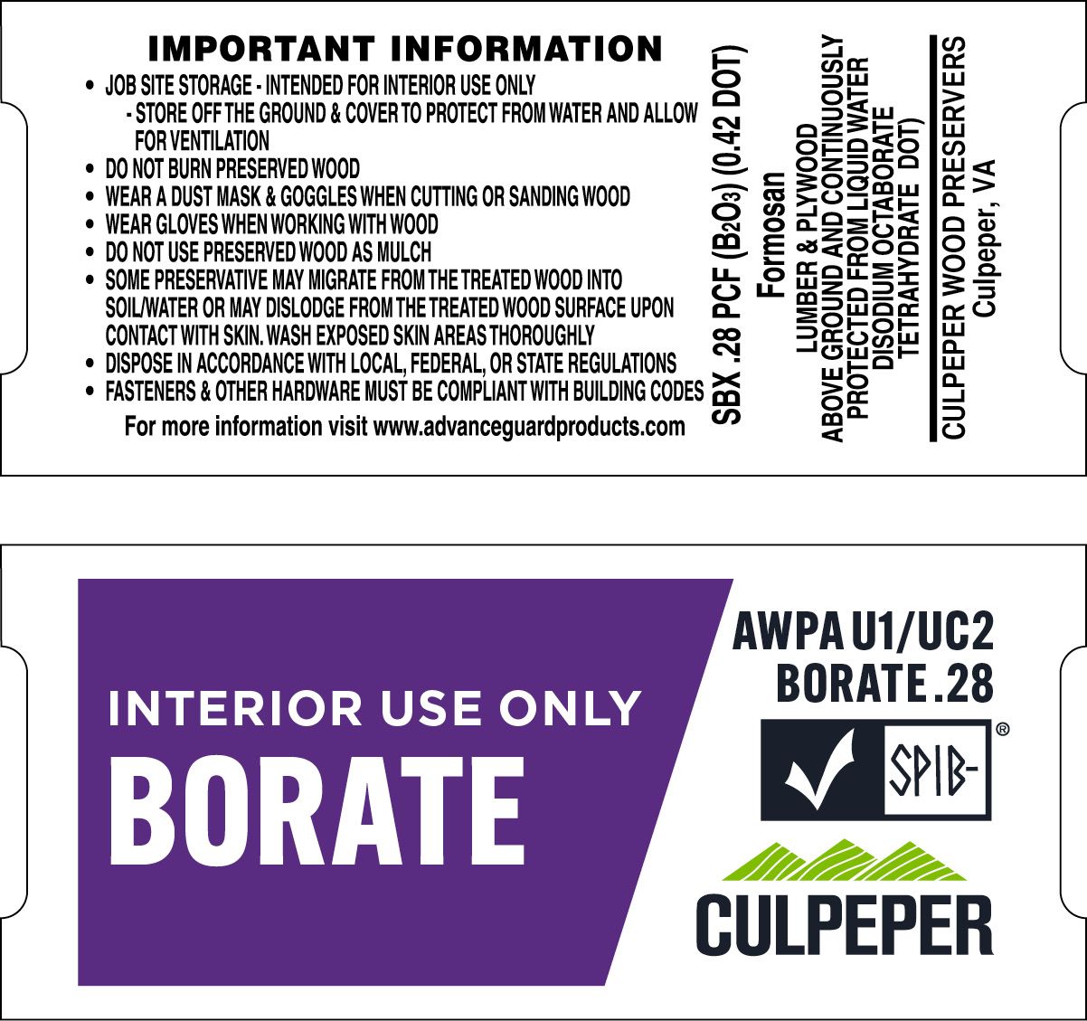 TAG #72 BORATE .28 Ground Above Ground