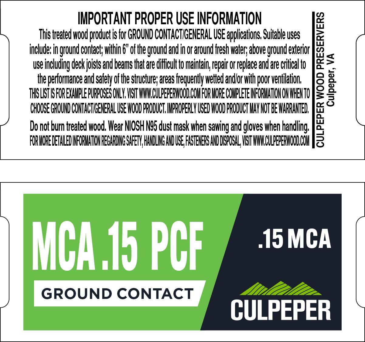 TAG #112 MCA .15 GROUND CONTACT NO TP
