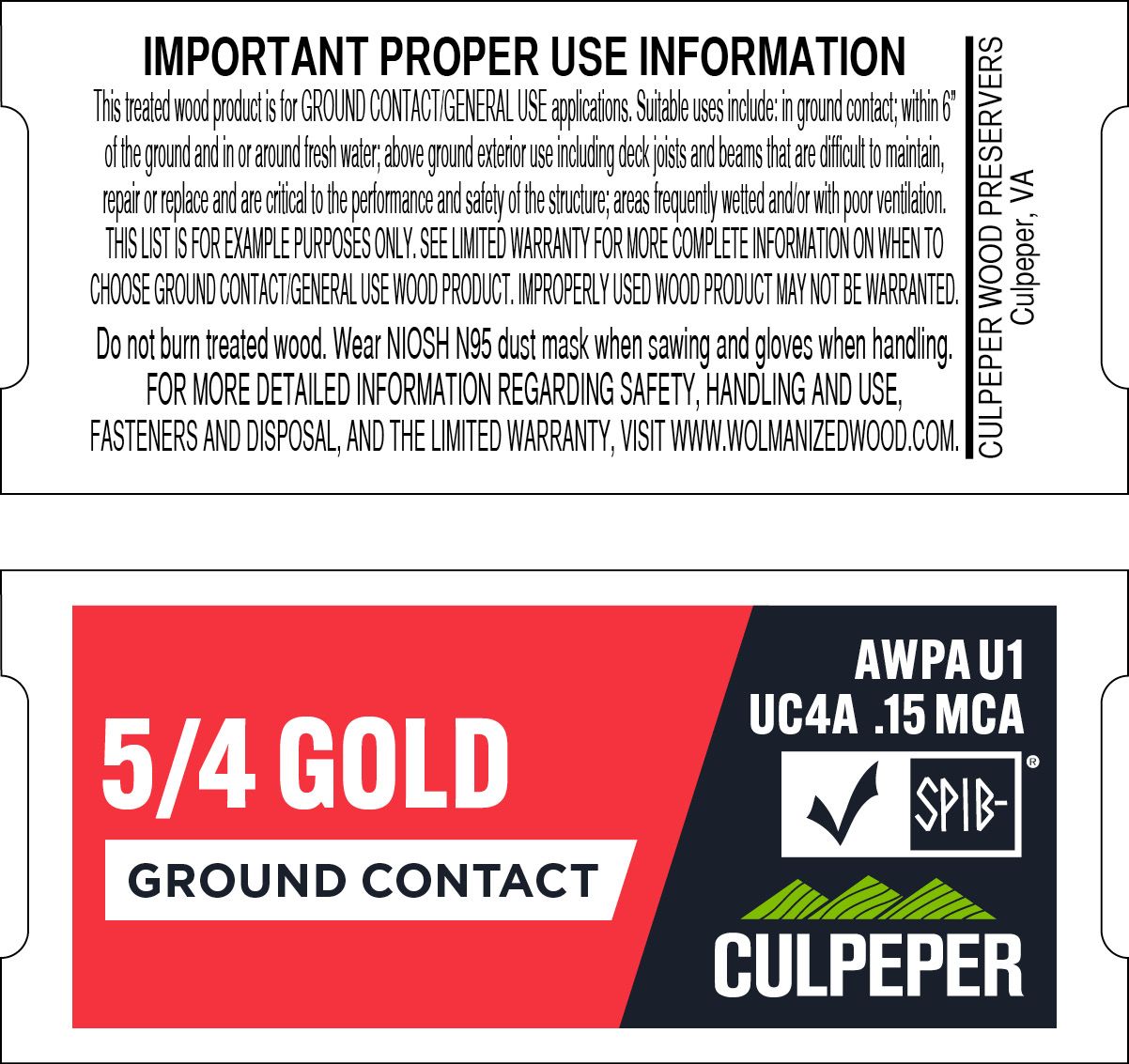 TAG 100 5/4 Gold MCA .15 Ground Contac